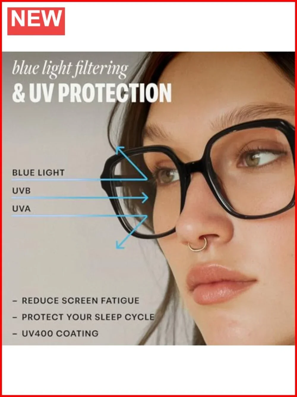 Blue Light Blocking Glasses Women Oversized Fashion Computer Eyewear UV400